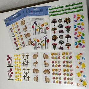 Mrs. Grossman's Super Sticker Pack Easter Stickers Bunnies Chicks Flowers Cross